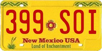NM license plate 399SOI