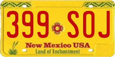 NM license plate 399SOJ