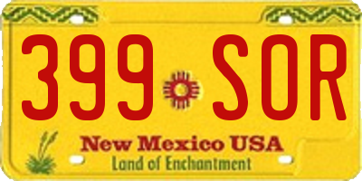 NM license plate 399SOR