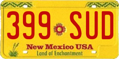 NM license plate 399SUD
