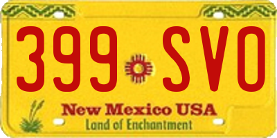 NM license plate 399SVO