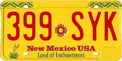 NM license plate 399SYK