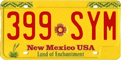 NM license plate 399SYM
