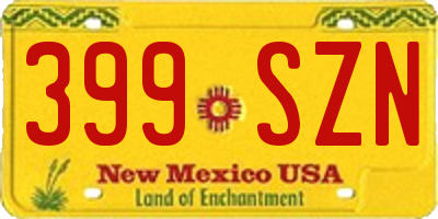 NM license plate 399SZN