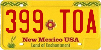 NM license plate 399TOA