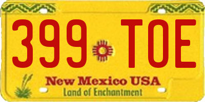 NM license plate 399TOE