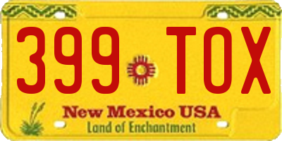 NM license plate 399TOX