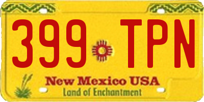 NM license plate 399TPN