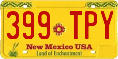 NM license plate 399TPY
