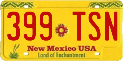 NM license plate 399TSN