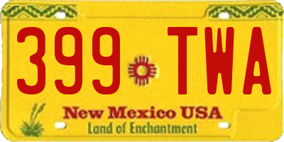 NM license plate 399TWA