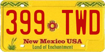 NM license plate 399TWD