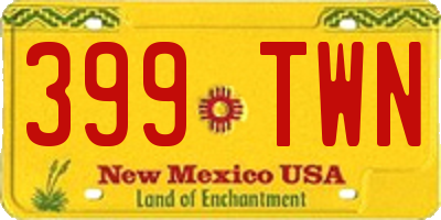 NM license plate 399TWN
