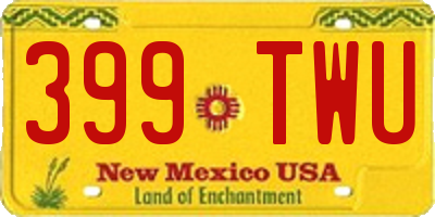 NM license plate 399TWU