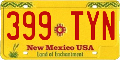 NM license plate 399TYN