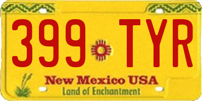 NM license plate 399TYR