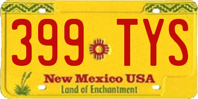 NM license plate 399TYS