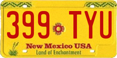 NM license plate 399TYU