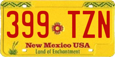 NM license plate 399TZN