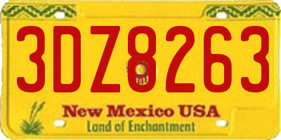 NM license plate 3DZ8263