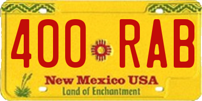 NM license plate 400RAB