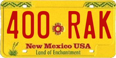 NM license plate 400RAK