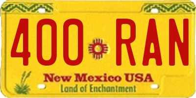 NM license plate 400RAN