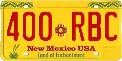NM license plate 400RBC