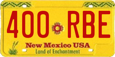 NM license plate 400RBE