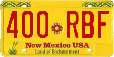 NM license plate 400RBF