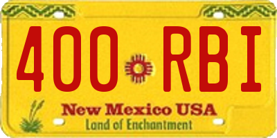 NM license plate 400RBI