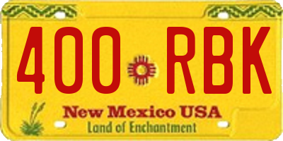 NM license plate 400RBK