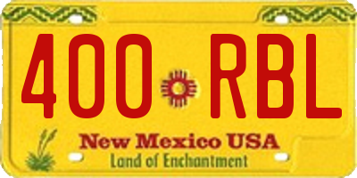 NM license plate 400RBL