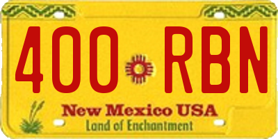NM license plate 400RBN