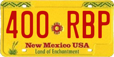 NM license plate 400RBP