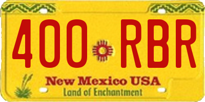 NM license plate 400RBR