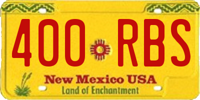 NM license plate 400RBS