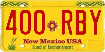 NM license plate 400RBY