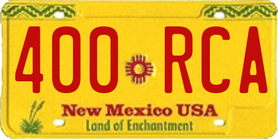 NM license plate 400RCA