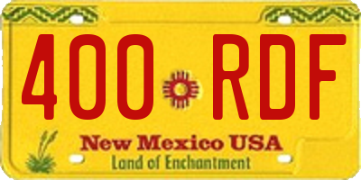 NM license plate 400RDF