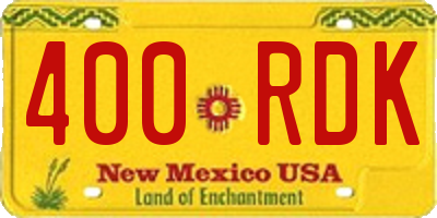 NM license plate 400RDK