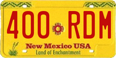 NM license plate 400RDM