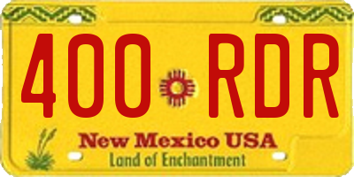 NM license plate 400RDR