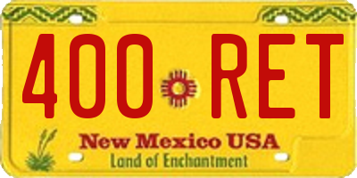 NM license plate 400RET