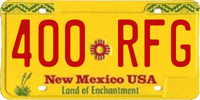 NM license plate 400RFG