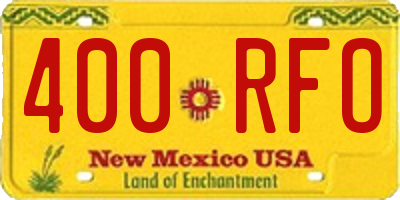 NM license plate 400RFO