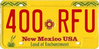 NM license plate 400RFU