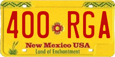 NM license plate 400RGA