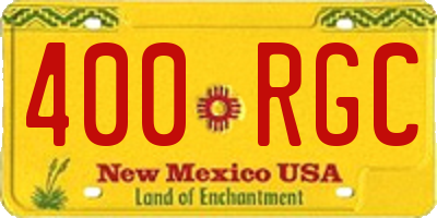 NM license plate 400RGC