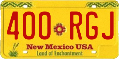 NM license plate 400RGJ